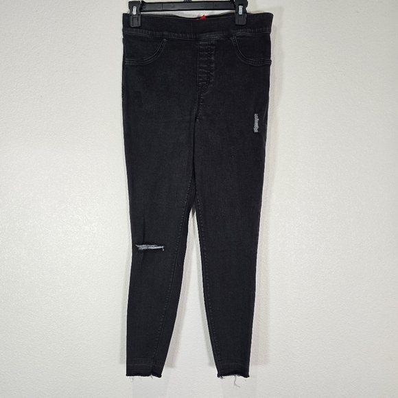 Spanx Vintage Distressed Ankle Skinny Jeans in Black Size Large Style 20213R - Picture 2 of 13